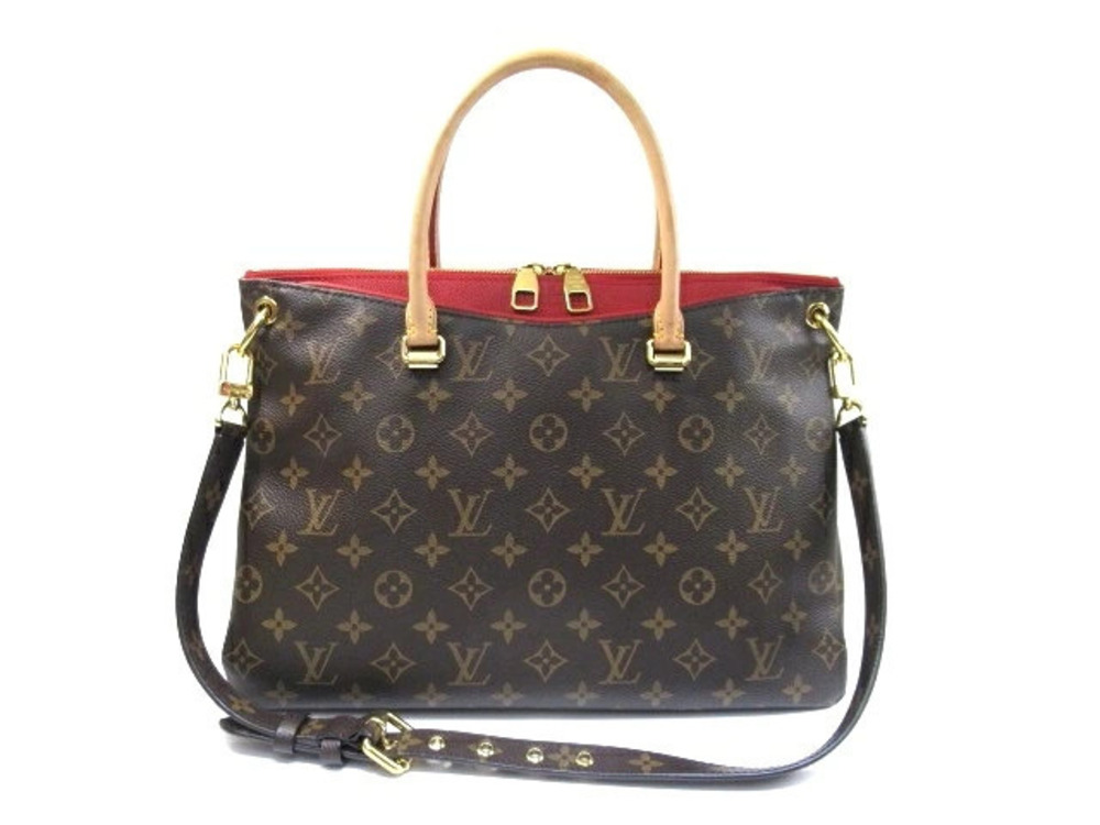 LOUIS VUITTON Bag Pallas Handbag Monogram Cerise Red